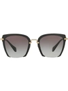 Miu Miu Rasoir Square-frame Sunglasses In Black