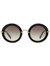 Miu Miu Noir Crystal-embellished Sunglasses In Black
