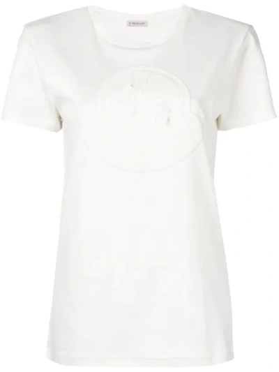 Moncler Embroidered Logo Plaque T-shirt In White