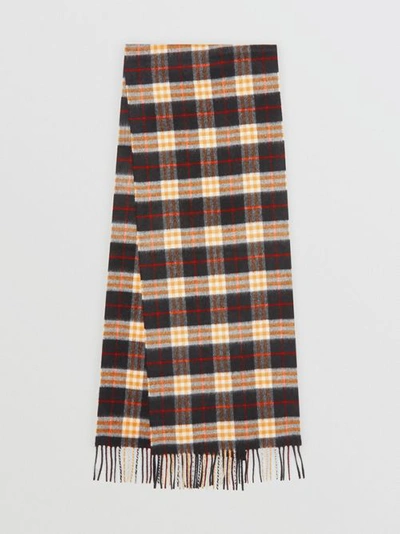 Burberry Check Cashmere Scarf In Black