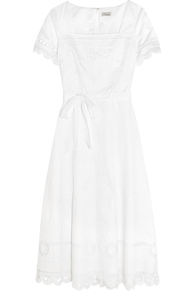 Temperley London Bellanca Embroidered Cotton-poplin Dress | ModeSens