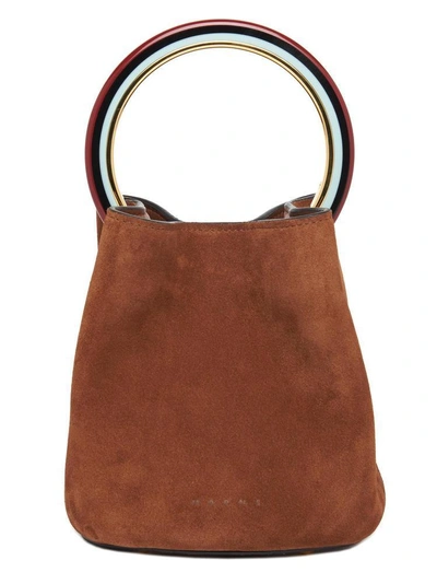 Marni Pannier Bucket Bag In Brown