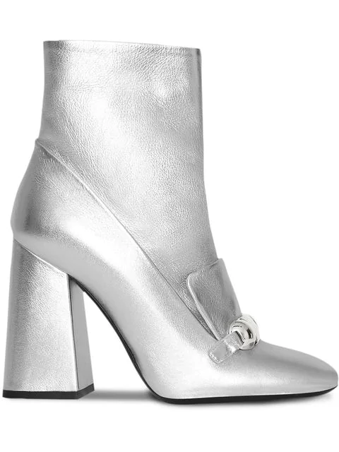 leather block heel booties