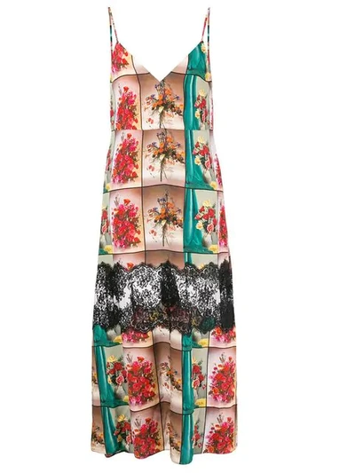 v-neck lace floral cami maxi dress Everbloom Floral Satin Lace Cami Midaxi Dress – Disturbia main image 0