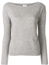 Liu •jo Single Pocket Sweater In Grey