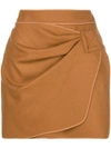 N°21 Nº21 Wrap Front Mini Skirt - Brown