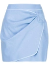 N°21 Wrap Front Mini Skirt In Blue