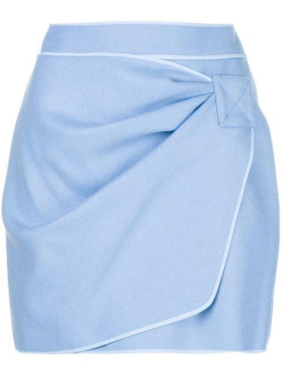 N°21 Wrap Front Mini Skirt In Blue