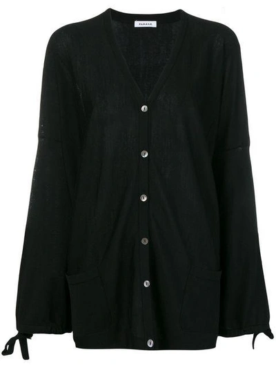 P.a.r.o.s.h Fine Knit Oversized Cardigan In Black