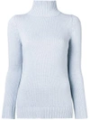 Aragona Ribbed Turtleneck Sweater - Blue