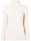 Aragona Ribbed Turtleneck Sweater - White