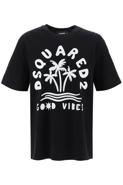 Dsquared2 T Shirt With Logo Print In Black
