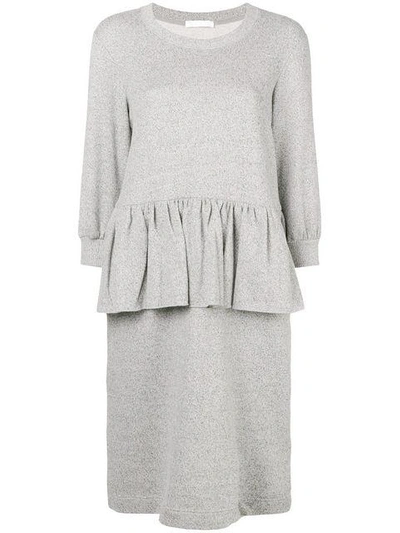 Peter Jensen Peplum Style Dress In Grey