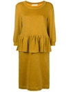 Peter Jensen Peplum Style Dress In Yellow