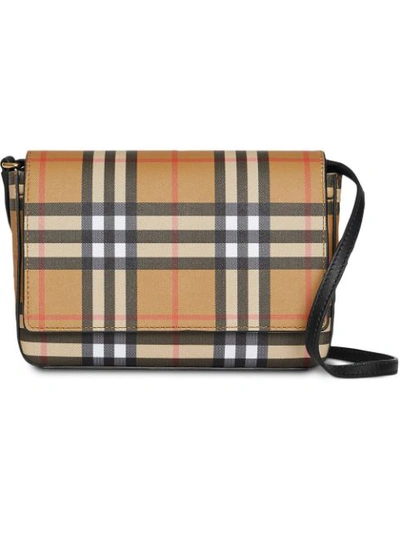 Burberry Hampshire Vintage Check Crossbody Bag - Black