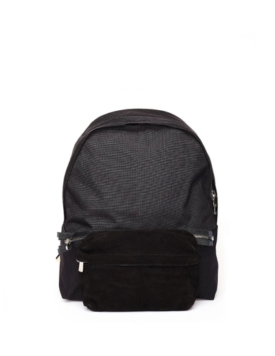 Hender Scheme Nylon Backpack With Suede Pocket In Black