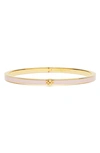 Tory Burch Kira Enamel Hinge Bracelet In Tory Gold / Pink Snow