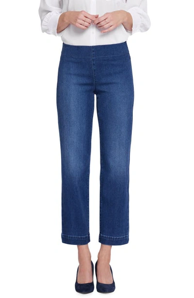 Nydj Bailey Pull-on Relaxed Straight Leg Jeans In Missionblue