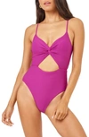 L*space Kyslee Twisted Cutout One-piece Swimsuit In Berry