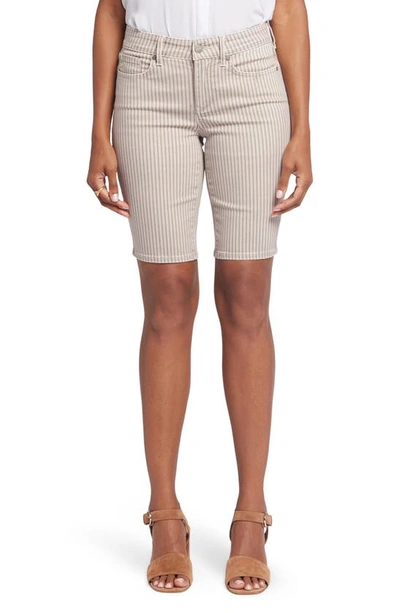 Nydj Briella Floral Print Bermuda Shorts In Sandbar Stripe