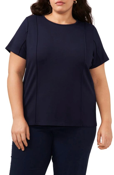 Halogen Princess Seam Knit Top In Classic Navy