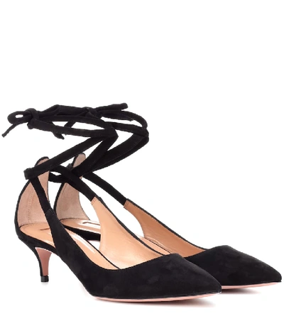 Aquazzura Milano 45 Suede Pumps In Black