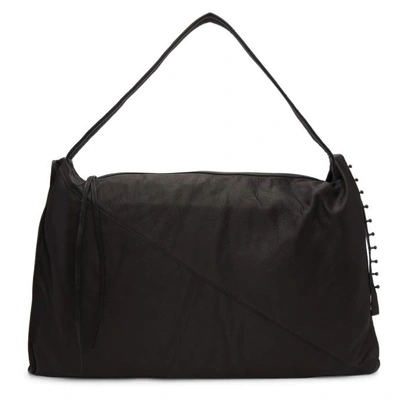 Isabel Benenato Black Leather Messenger Bag In 01 Black