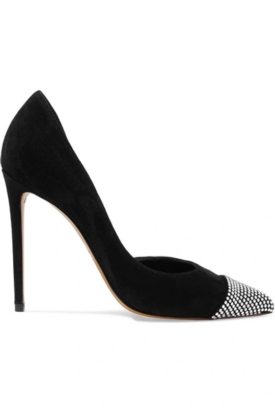 Alexandre Vauthier Cha Cha Crystal-embellished Suede Pumps In Black