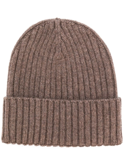 Dell'oglio Ribbed Knit Beanie In Green