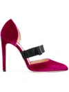 Chloe Gosselin Bow Strap Pointed Pumps In Pink