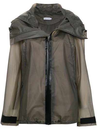 Mara Mac Sheer Hooded Jacket In Grey