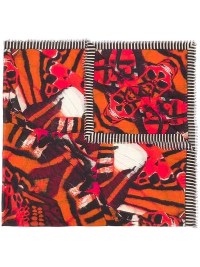 Alexander Mcqueen Skull Mosaic Scarf - Red