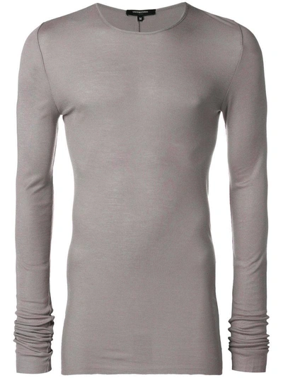 Unconditional Fine Rib Extra Long Sweater In Grey