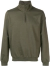 Paul & Shark Zipped Neck Sweatshirt In Green