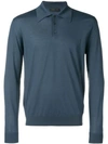 Prada Long Sleeve Polo Shirt In Blue