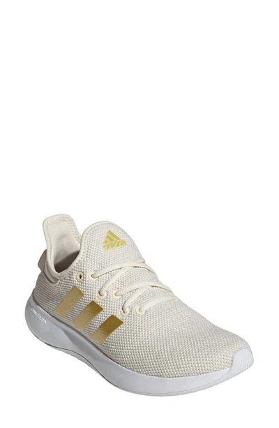 Adidas Originals Cloadfoam Pure Running Shoe In White/ Gold Met./ White