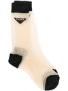 Prada Sheer Contrast Socks - Metallic