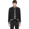 Saint Laurent Contrast-cuff Bomber Jacket - Black In 1001 Black