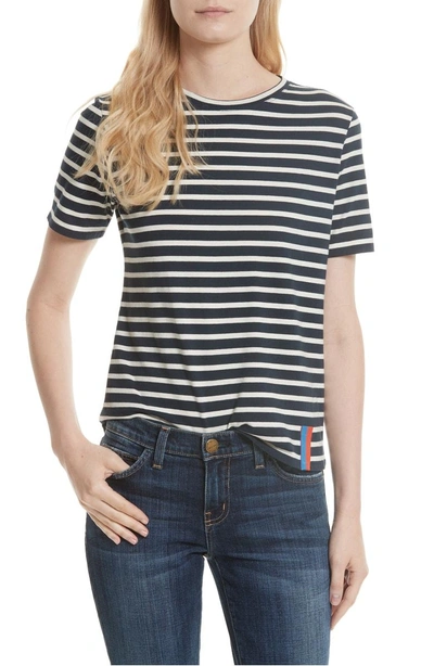 Kule The Modern Stripe Cotton Tee In Navy/ Cream