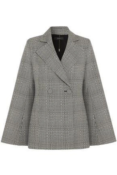 Ellery Woman Boycott Fluted Prince Of Wales Checked Wool Blazer Black