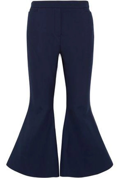 Ellery Cantina Crepe Kick-flare Trousers In Navy