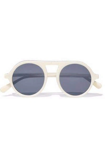 Stella Mccartney Falabella Round-frame Acetate Sunglasses In Cream