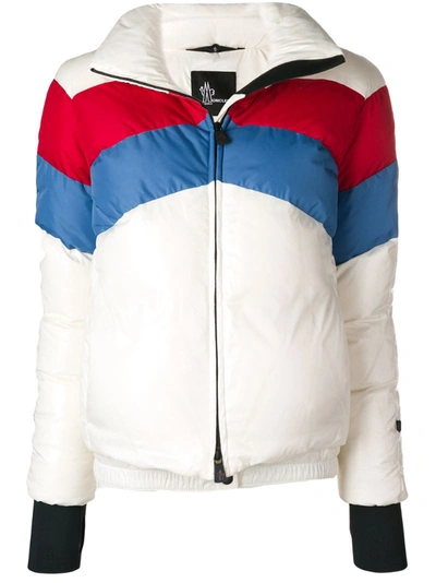 Moncler Lamar Striped Padded Jacket In White