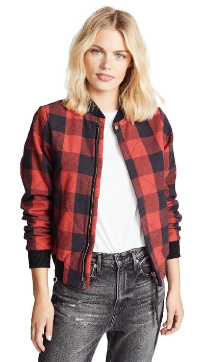 Nsf Neil Bomber Jacket In Flannel Check