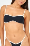 L*space Selena Rib Bikini Top In Black/cream