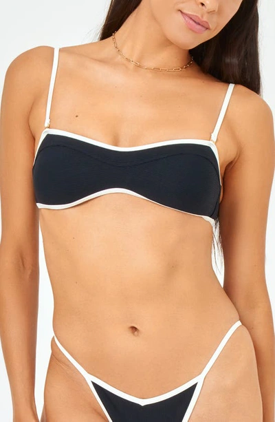 L*space Selena Rib Bikini Top In Black