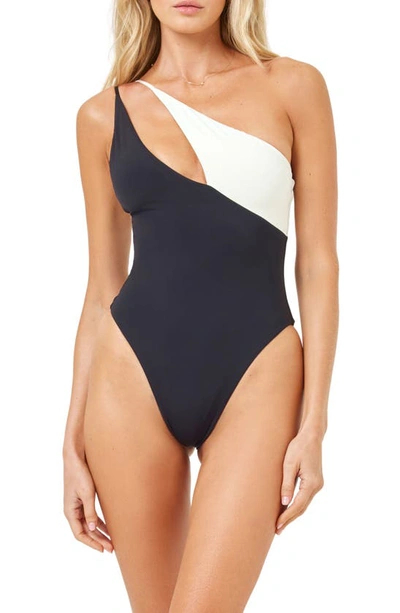 L*space Raquel Colorblock One-shoulder One-piece Swimsuit In Black