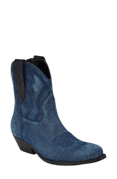 Guess Ginette Western Boot In Medium Blue