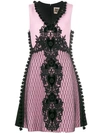 Fausto Puglisi Embroidered A-line Dress In 533 Nero+rosa