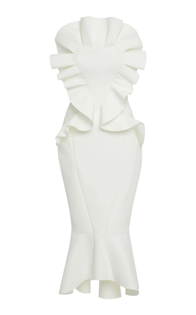 Rachel Gilbert Huxley Ruffle Dress In White